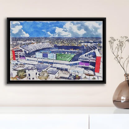 Camping World Painting Stadium Watercolor, Orlando, Florida Watercolor, Sport Gift Art, Framed Canvas Print Wall Art