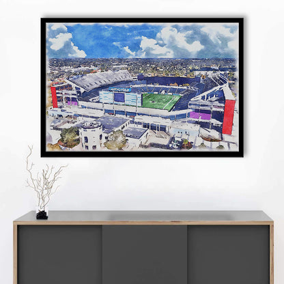 Camping World Painting Stadium Watercolor, Orlando, Florida Watercolor, Sport Gift Art, Framed Art Print Wall Decor