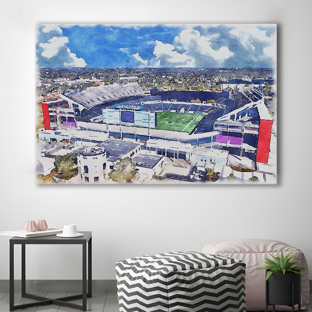 Camping World Painting Stadium Watercolor, Orlando, Florida Watercolor, Sport Art, Gifts for him, Canvas Print Wall Art