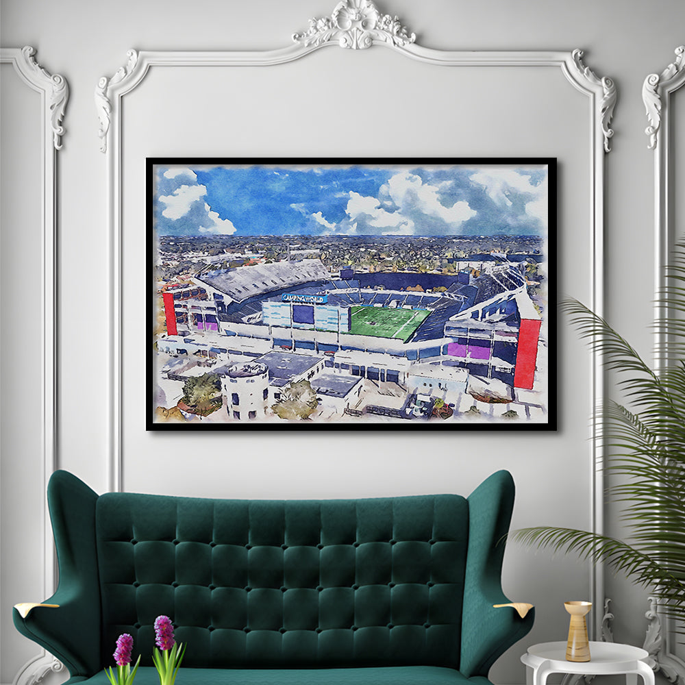 Camping World Painting Stadium Watercolor, Orlando, Florida Watercolor, Sport Gift Art, Framed Art Print Wall Decor