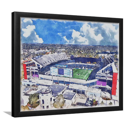 Camping World Painting Stadium Watercolor, Orlando, Florida Watercolor, Sport Gift Art, Framed Art Print Wall Decor