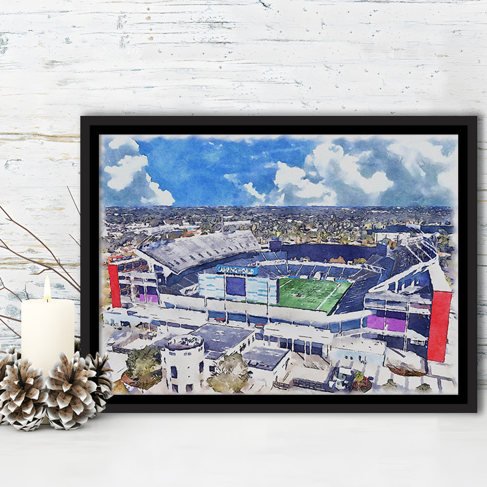Camping World Painting Stadium Watercolor, Orlando, Florida Watercolor, Sport Gift Art, Framed Canvas Print Wall Art