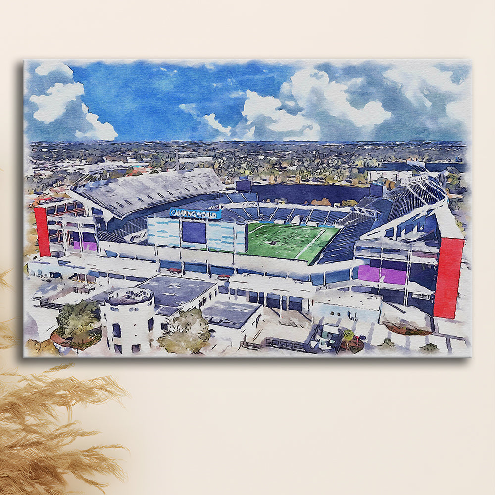 Camping World Painting Stadium Watercolor, Orlando, Florida Watercolor, Sport Art, Gifts for him, Canvas Print Wall Art