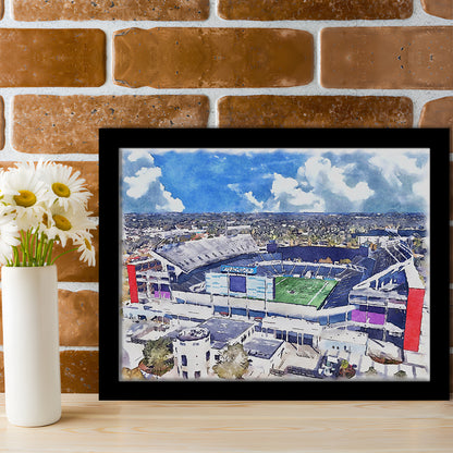 Camping World Painting Stadium Watercolor, Orlando, Florida Watercolor, Sport Gift Art, Framed Art Print Wall Decor