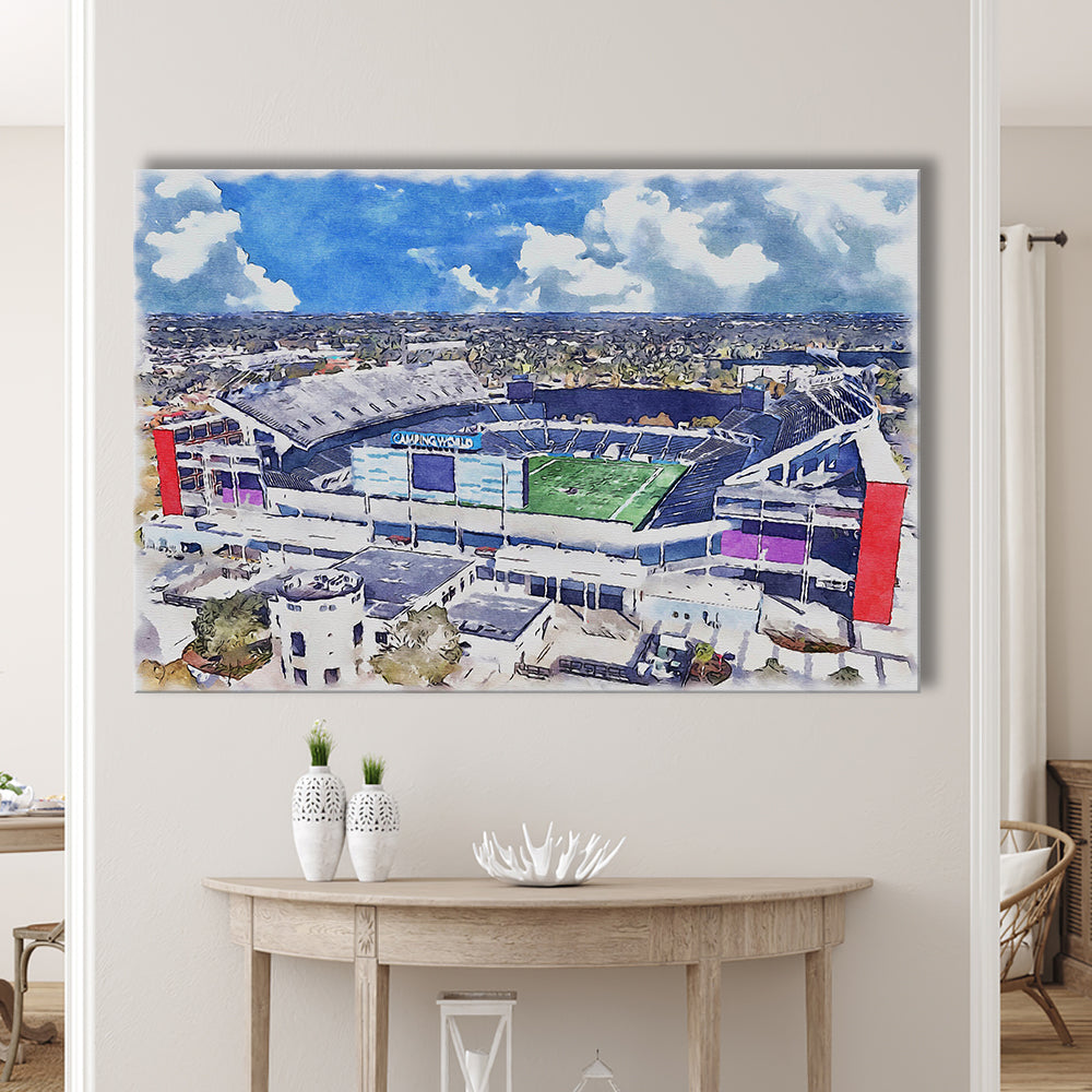 Camping World Painting Stadium Watercolor, Orlando, Florida Watercolor, Sport Art, Gifts for him, Canvas Print Wall Art