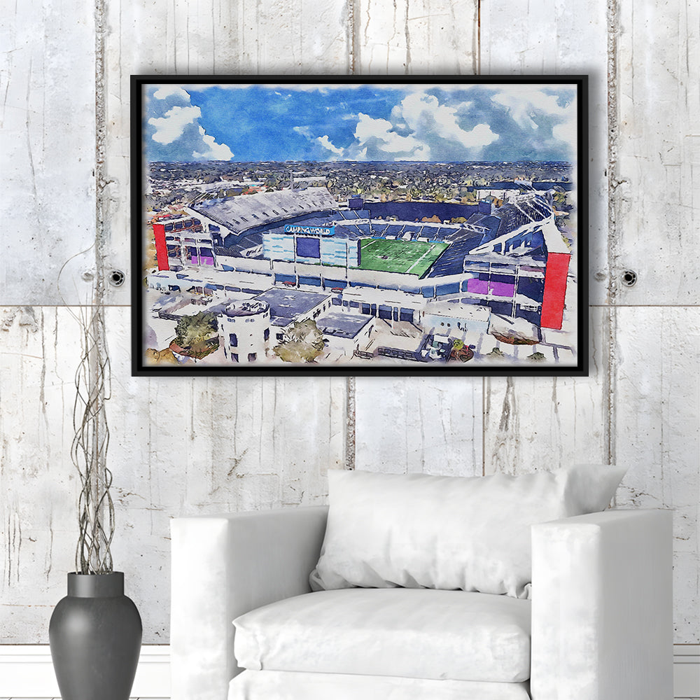 Camping World Painting Stadium Watercolor, Orlando, Florida Watercolor, Sport Gift Art, Framed Canvas Print Wall Art