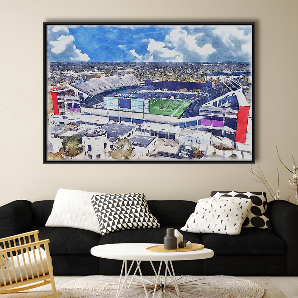 Camping World Painting Stadium Watercolor, Orlando, Florida Watercolor, Sport Gift Art, Framed Canvas Print Wall Art