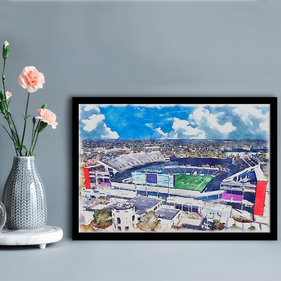 Camping World Painting Stadium Watercolor, Orlando, Florida Watercolor, Sport Gift Art, Framed Art Print Wall Decor