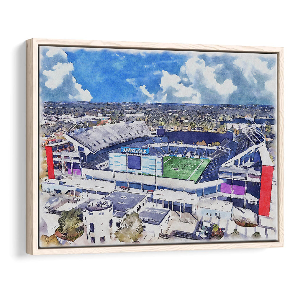 Camping World Painting Stadium Watercolor, Orlando, Florida Watercolor, Sport Gift Art, Framed Canvas Print Wall Art
