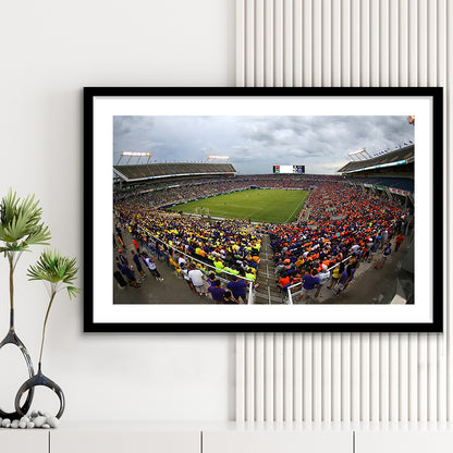 Camping World Stadium in Orlando, Stadium Canvas, Sport Art, Gift for him, White Border Framed Art Print Wall Decor