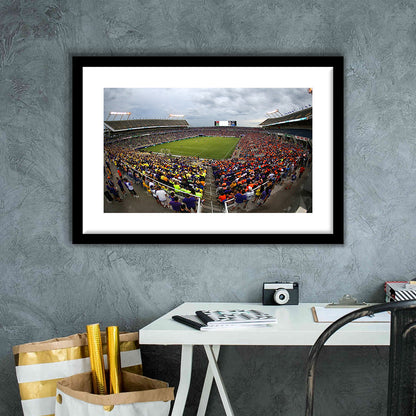 Camping World Stadium in Orlando, Stadium Canvas, Sport Art, Gift for him, White Border Framed Art Print Wall Decor