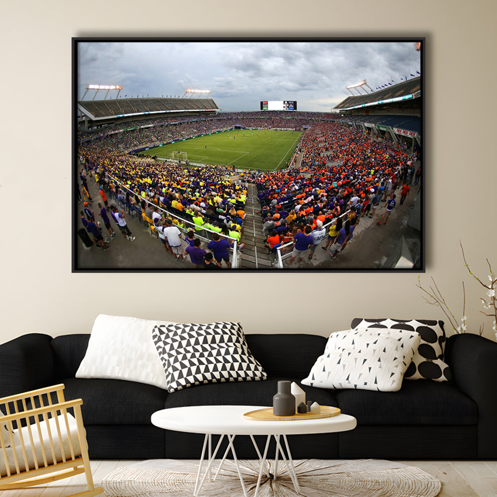 Camping World Stadium in Orlando, Stadium Canvas, Sport Art, Framed Canvas Print Wall Art, Floating Frame