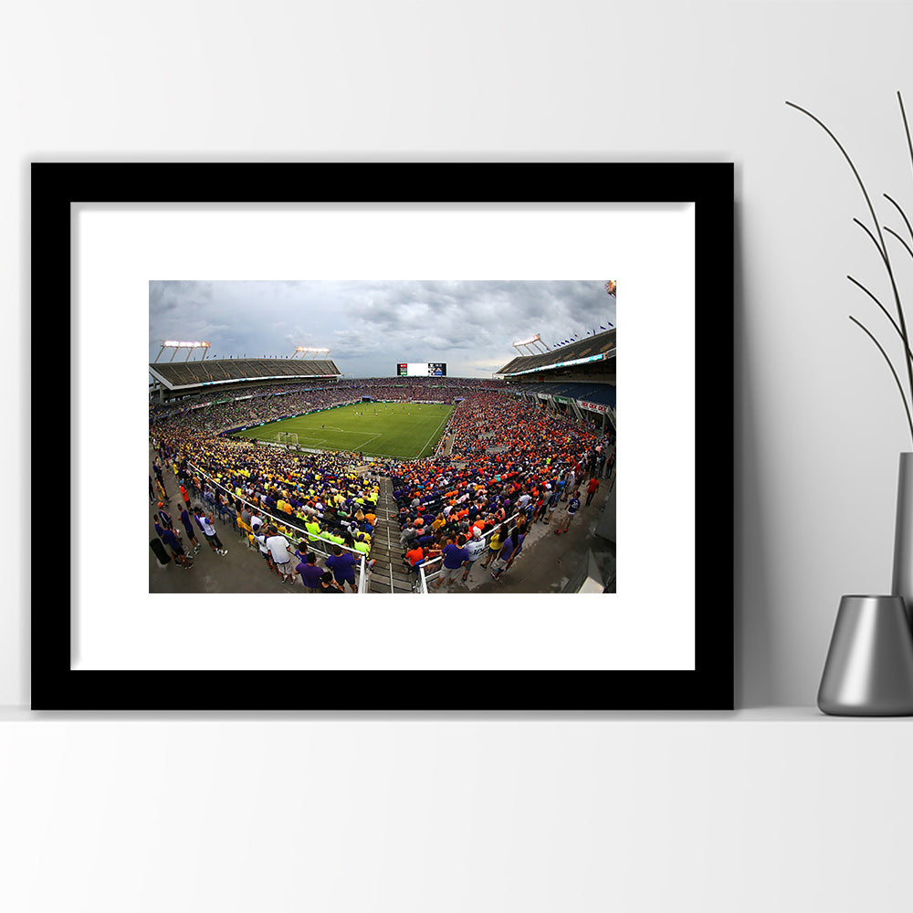 Camping World Stadium in Orlando, Stadium Canvas, Sport Art, Gift for him, White Border Framed Art Print Wall Decor