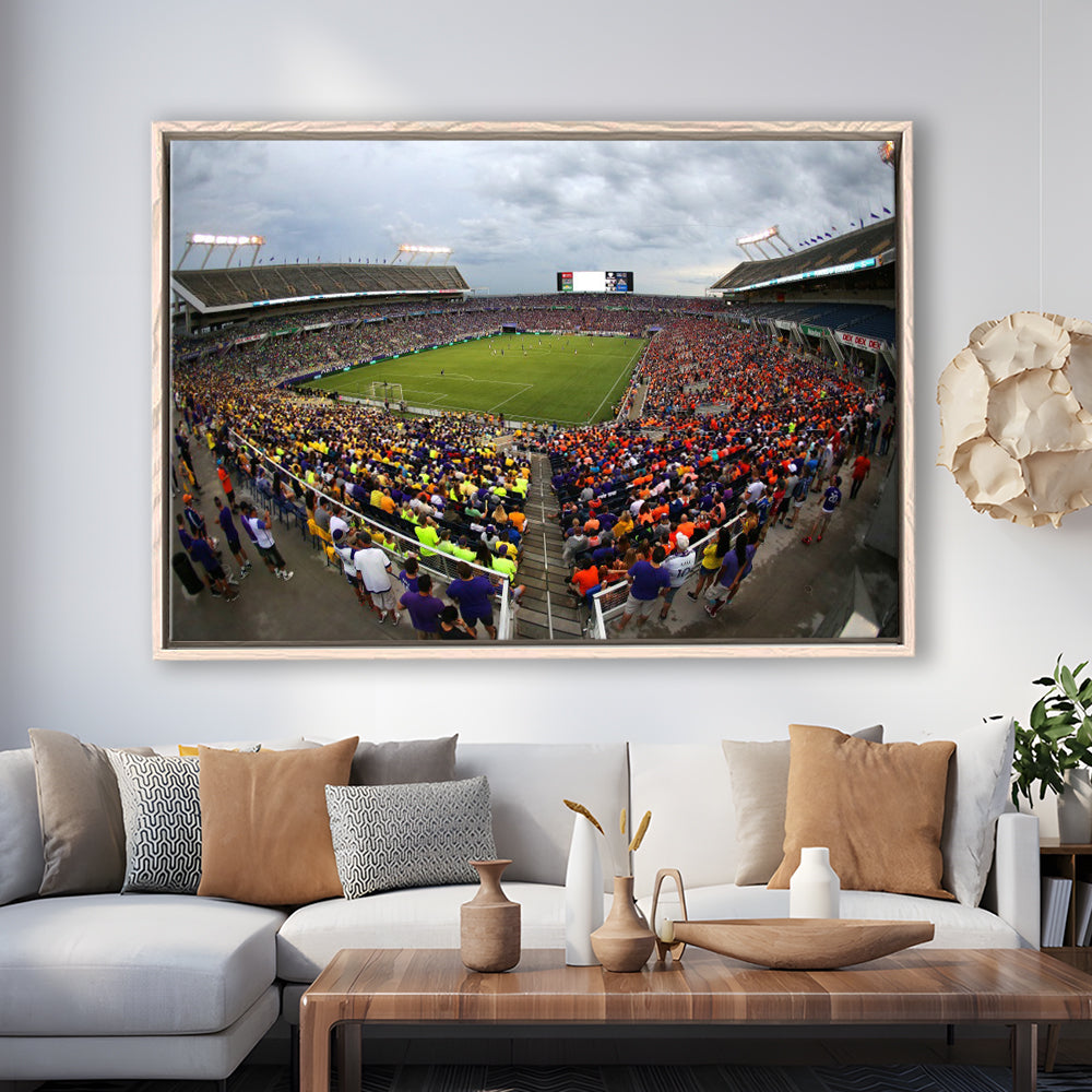 Camping World Stadium in Orlando, Stadium Canvas, Sport Art, Framed Canvas Print Wall Art, Floating Frame