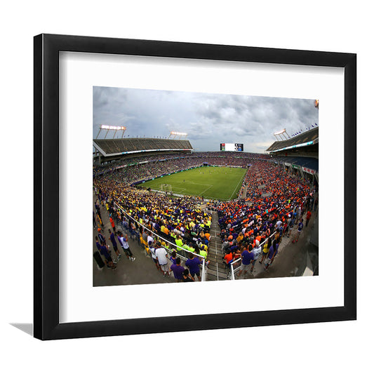 Camping World Stadium in Orlando, Stadium Canvas, Sport Art, Gift for him, White Border Framed Art Print Wall Decor