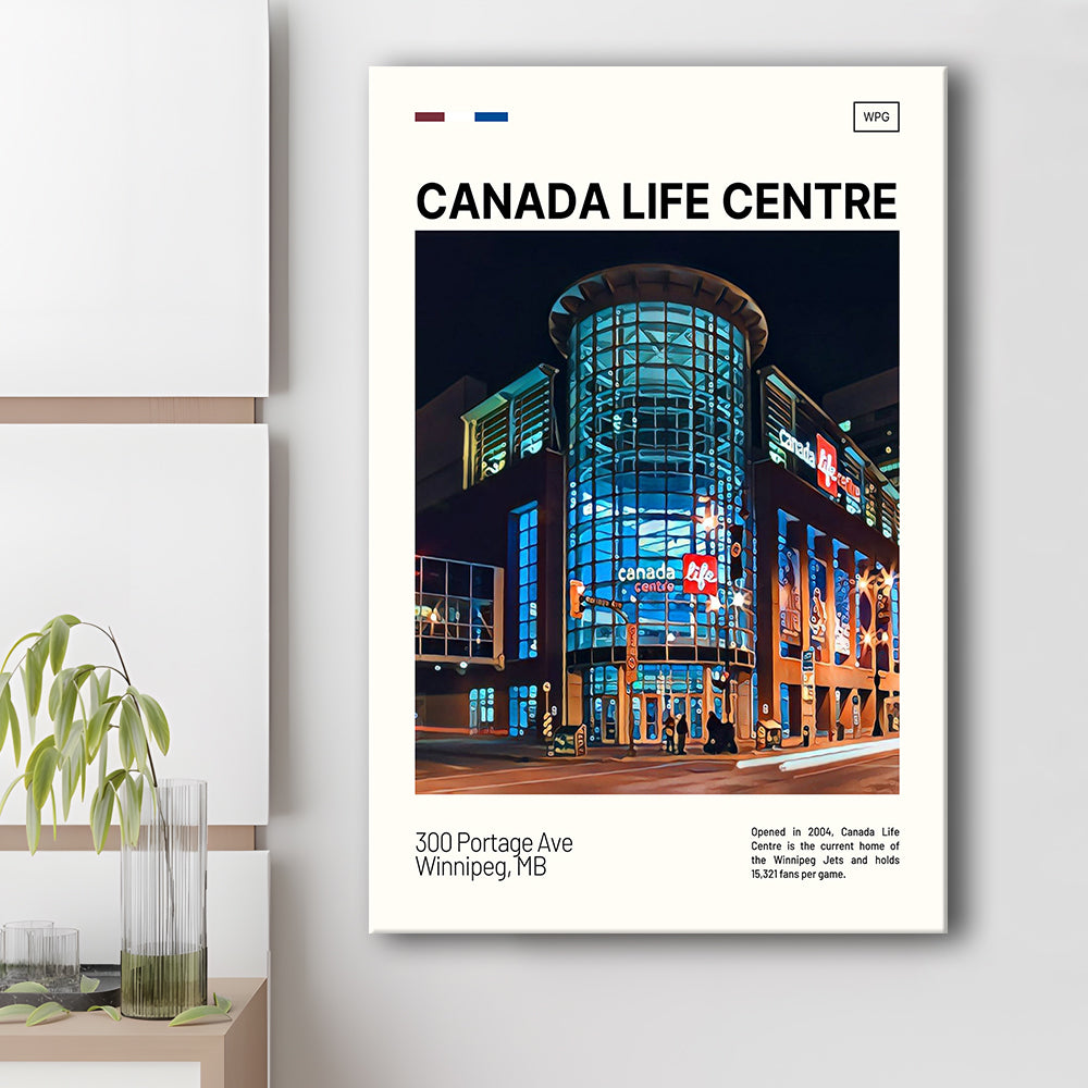 Canada Life Centre Print, Winnipeg Jets Stadium Canvas Art, Fan Gifts, Sport Art, Canvas Print Wall Art