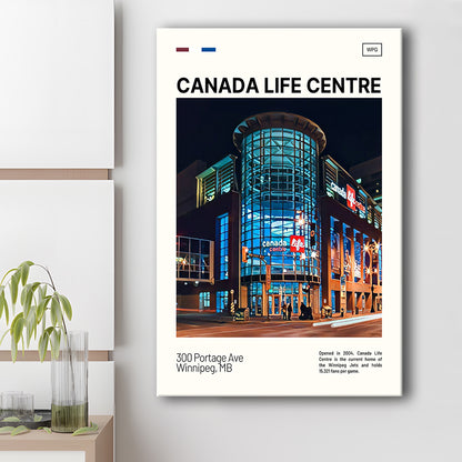 Canada Life Centre Print, Winnipeg Jets Stadium Canvas Art, Fan Gifts, Sport Art, Canvas Print Wall Art
