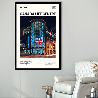 Canada Life Centre Print, Winnipeg Jets Stadium Art, Gifts for him, Sport Art, Framed Art Print Wall Decor