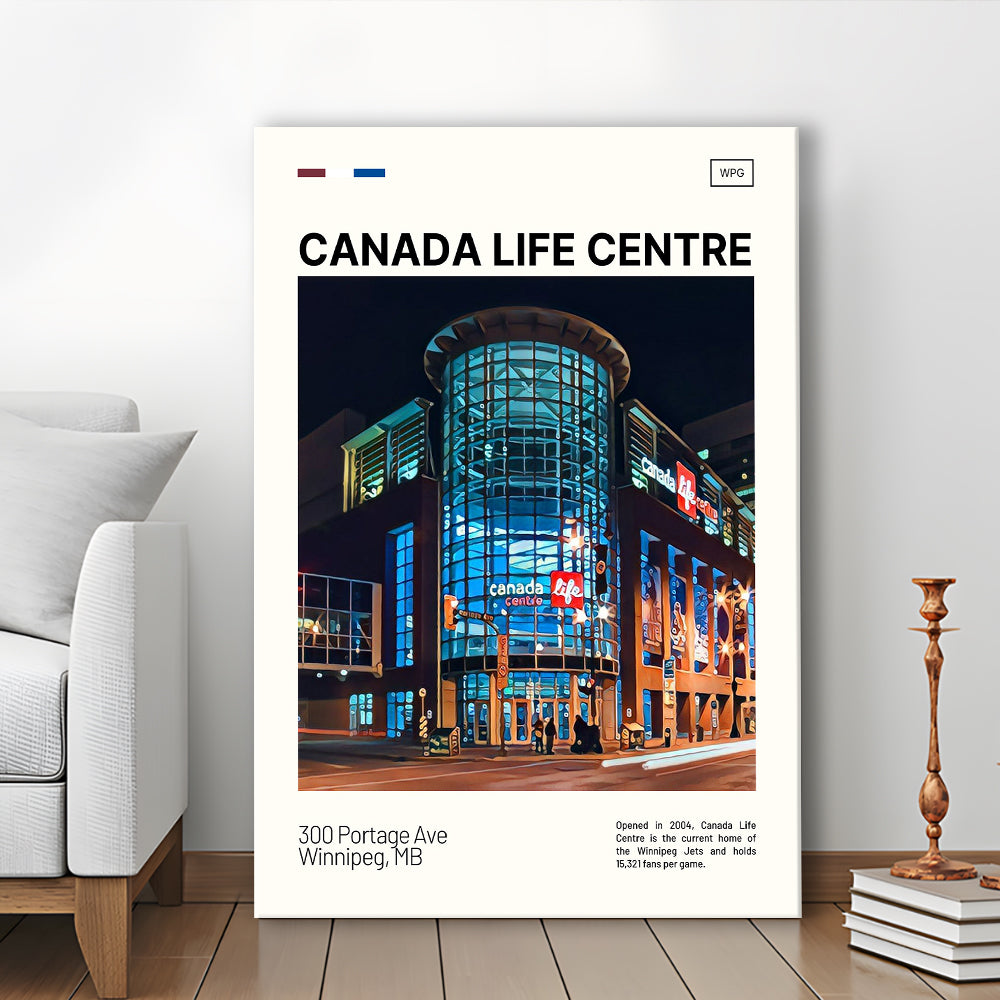 Canada Life Centre Print, Winnipeg Jets Stadium Canvas Art, Fan Gifts, Sport Art, Canvas Print Wall Art