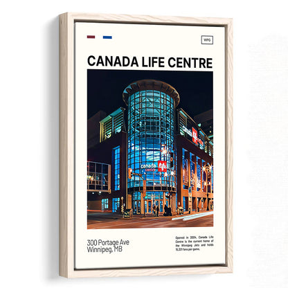 Canada Life Centre Print, Winnipeg Jets Stadium Canvas Art, Man Cave Gift, Floating Framed Canvas Print Wall Art