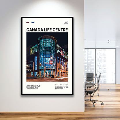 Canada Life Centre Print, Winnipeg Jets Stadium Art, Gifts for him, Sport Art, Framed Art Print Wall Decor
