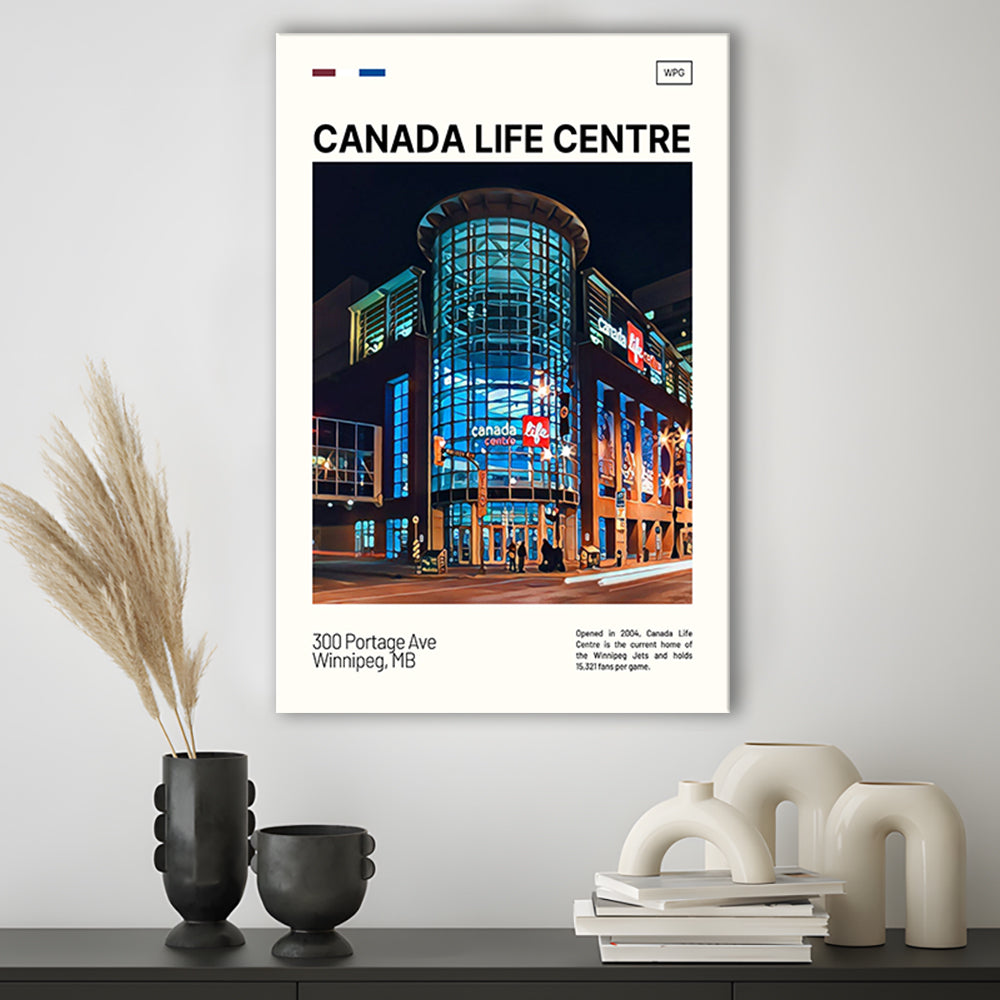 Canada Life Centre Print, Winnipeg Jets Stadium Canvas Art, Fan Gifts, Sport Art, Canvas Print Wall Art