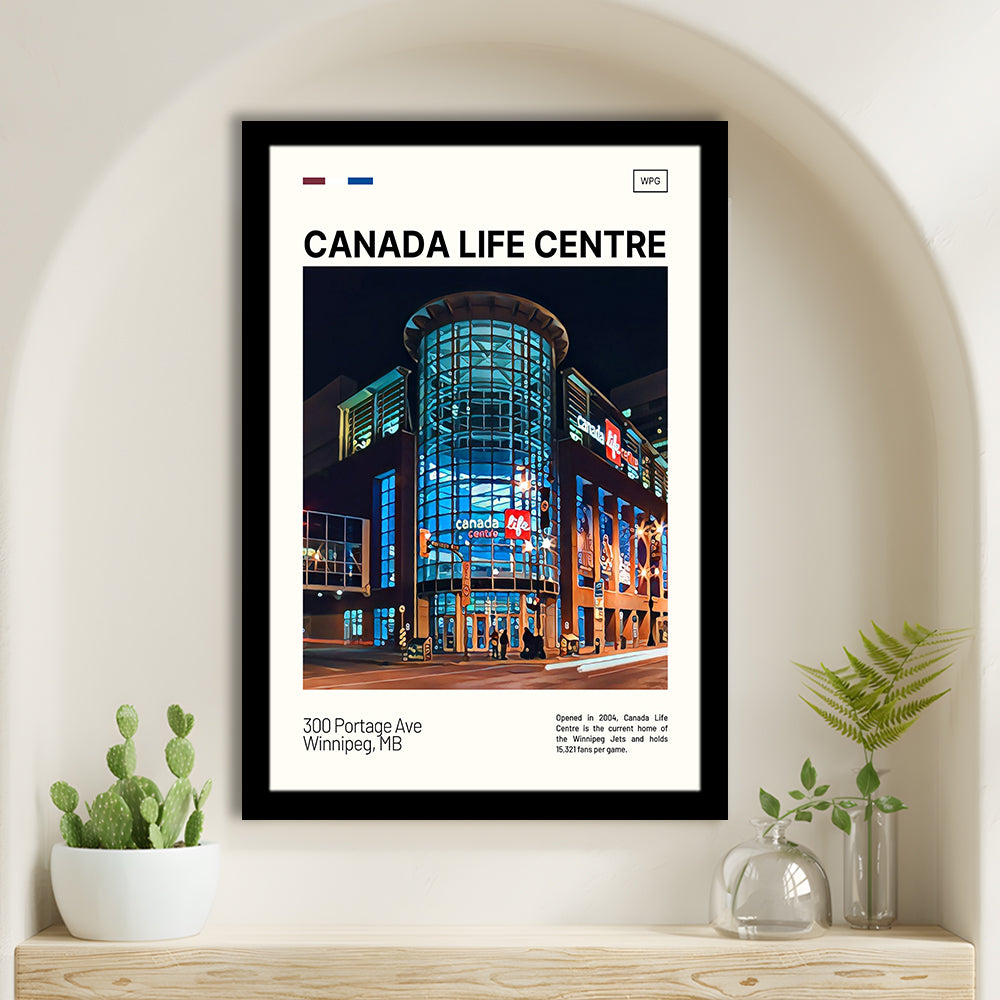Canada Life Centre Print, Winnipeg Jets Stadium Art, Gifts for him, Sport Art, Framed Art Print Wall Decor