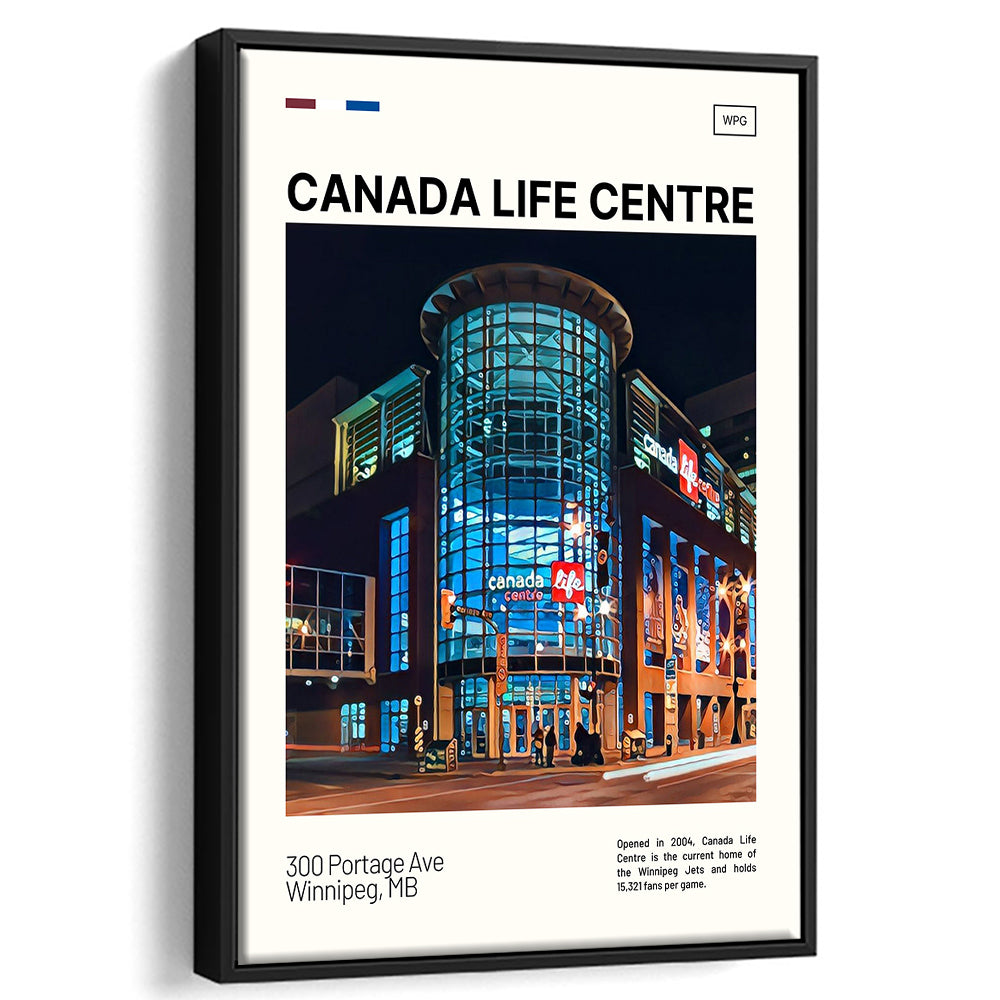 Canada Life Centre Print, Winnipeg Jets Stadium Canvas Art, Man Cave Gift, Floating Framed Canvas Print Wall Art