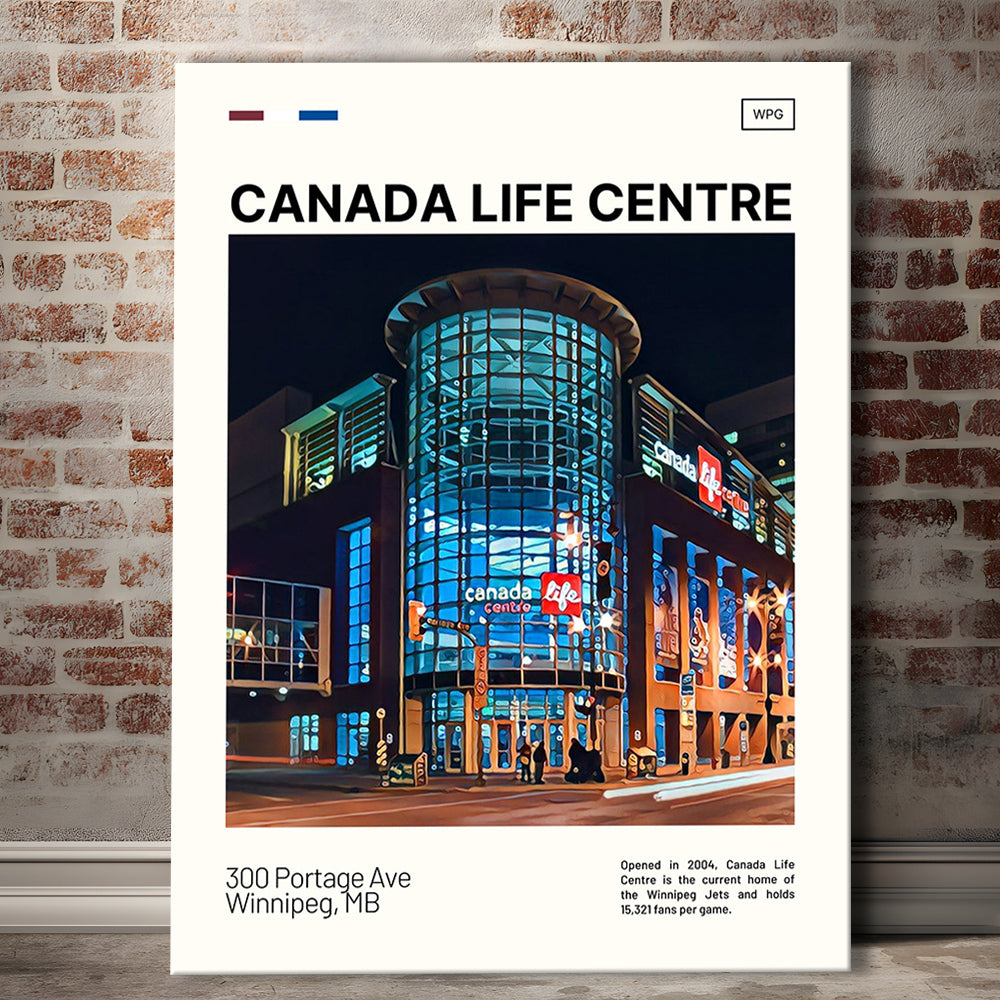 Canada Life Centre Print, Winnipeg Jets Stadium Canvas Art, Fan Gifts, Sport Art, Canvas Print Wall Art