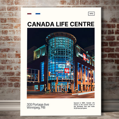 Canada Life Centre Print, Winnipeg Jets Stadium Canvas Art, Fan Gifts, Sport Art, Canvas Print Wall Art