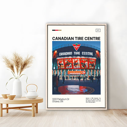 Canadian Tire Centre Print, Ottawa Senators Stadium Canvas Art, Man Cave Gift, Floating Framed Canvas Print Wall Art