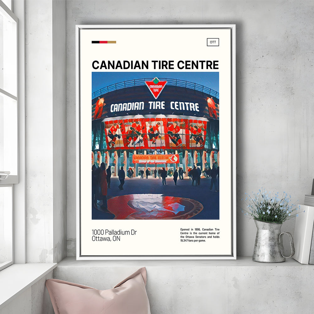 Canadian Tire Centre Print, Ottawa Senators Stadium Canvas Art, Man Cave Gift, Floating Framed Canvas Print Wall Art