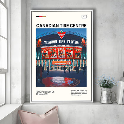 Canadian Tire Centre Print, Ottawa Senators Stadium Canvas Art, Man Cave Gift, Floating Framed Canvas Print Wall Art