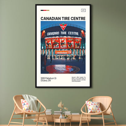 Canadian Tire Centre Print, Ottawa Senators Stadium Canvas Art, Man Cave Gift, Floating Framed Canvas Print Wall Art