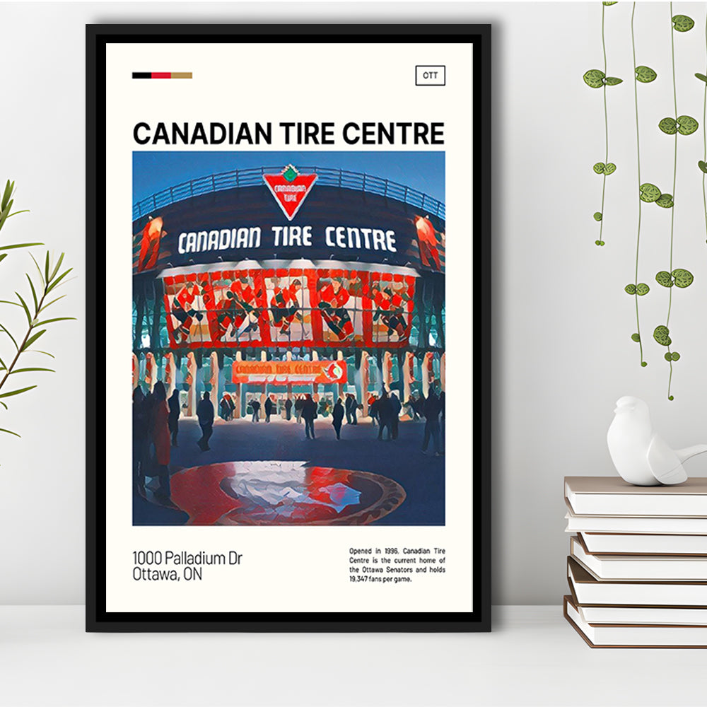 Canadian Tire Centre Print, Ottawa Senators Stadium Canvas Art, Man Cave Gift, Floating Framed Canvas Print Wall Art