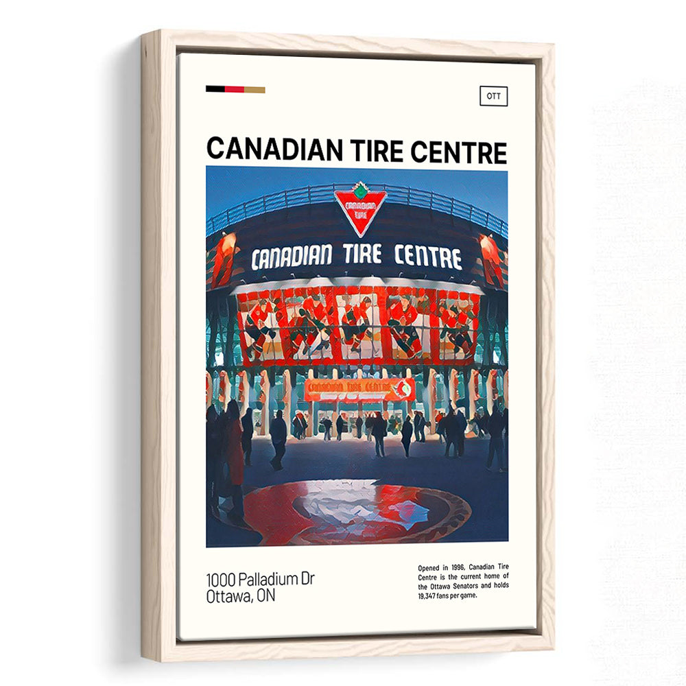 Canadian Tire Centre Print, Ottawa Senators Stadium Canvas Art, Man Cave Gift, Floating Framed Canvas Print Wall Art