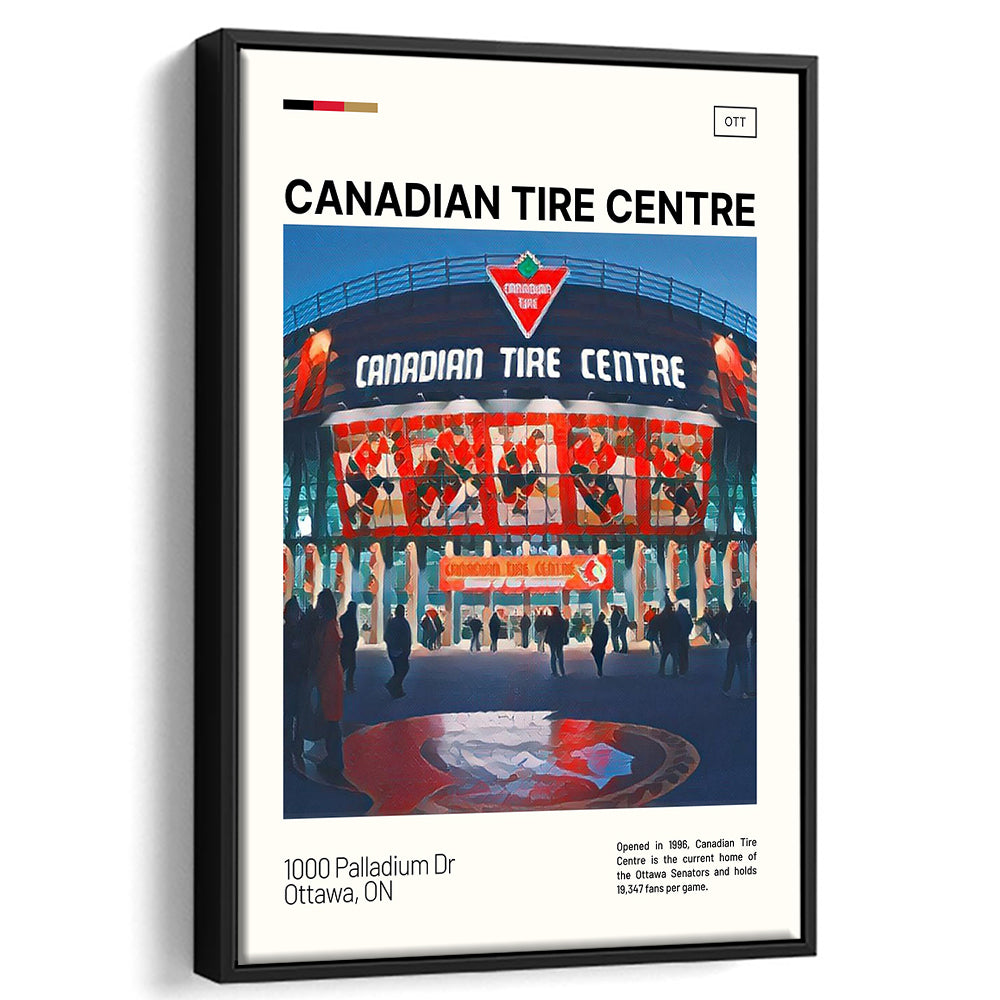 Canadian Tire Centre Print, Ottawa Senators Stadium Canvas Art, Man Cave Gift, Floating Framed Canvas Print Wall Art