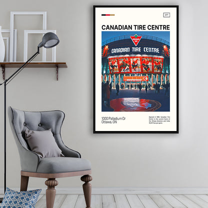 Canadian Tire Centre Print, Ottawa Senators Stadium Canvas Art, Man Cave Gift, Floating Framed Canvas Print Wall Art