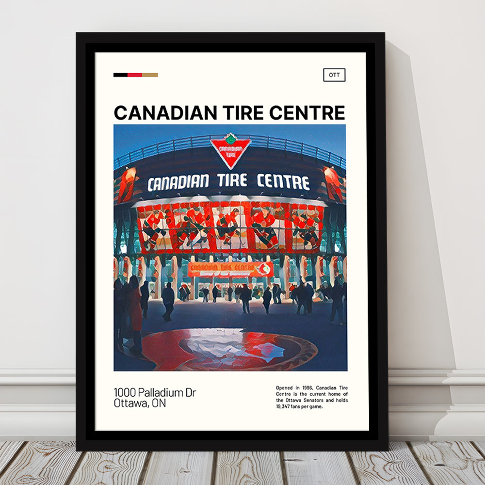 Canadian Tire Centre Print, Ottawa Senators Stadium Canvas Art, Man Cave Gift, Floating Framed Canvas Print Wall Art