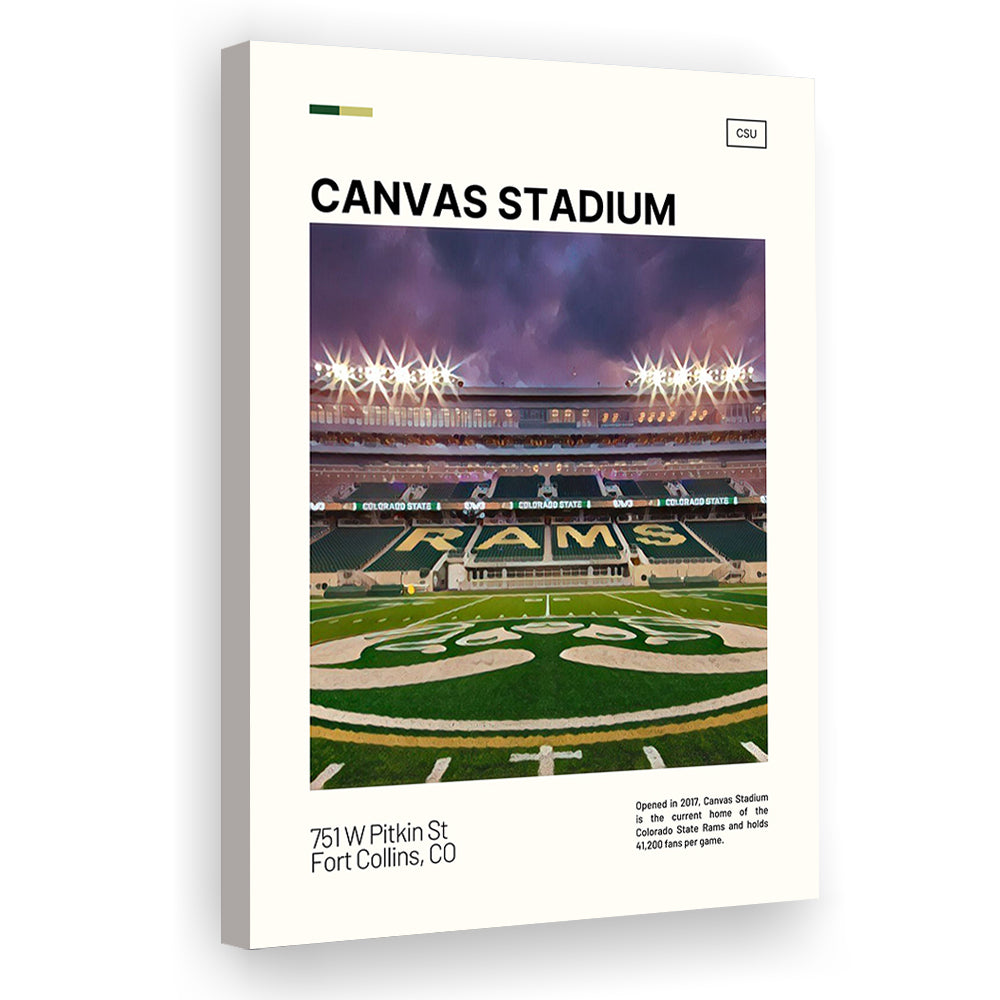 Canvas Stadium Print, Colorado State Rams Stadium Canvas Art, Fan Gifts, Sport Art, Canvas Print Wall Art