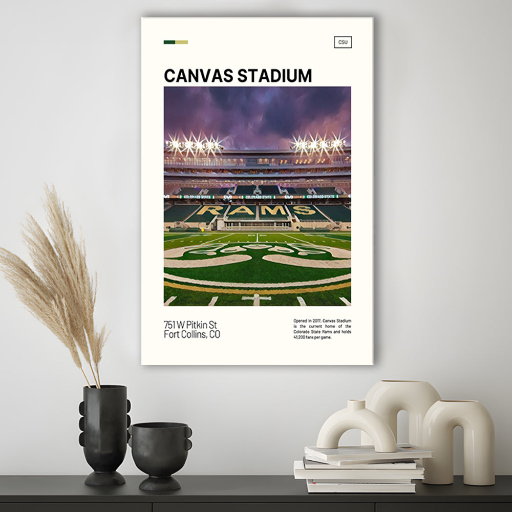 Canvas Stadium Print, Colorado State Rams Stadium Canvas Art, Fan Gifts, Sport Art, Canvas Print Wall Art