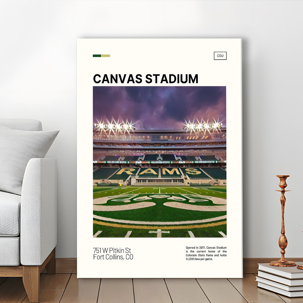 Canvas Stadium Print, Colorado State Rams Stadium Canvas Art, Fan Gifts, Sport Art, Canvas Print Wall Art