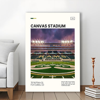 Canvas Stadium Print, Colorado State Rams Stadium Canvas Art, Fan Gifts, Sport Art, Canvas Print Wall Art