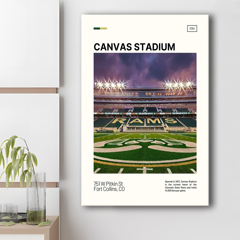Canvas Stadium Print, Colorado State Rams Stadium Canvas Art, Fan Gifts, Sport Art, Canvas Print Wall Art
