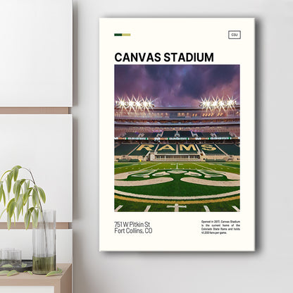 Canvas Stadium Print, Colorado State Rams Stadium Canvas Art, Fan Gifts, Sport Art, Canvas Print Wall Art