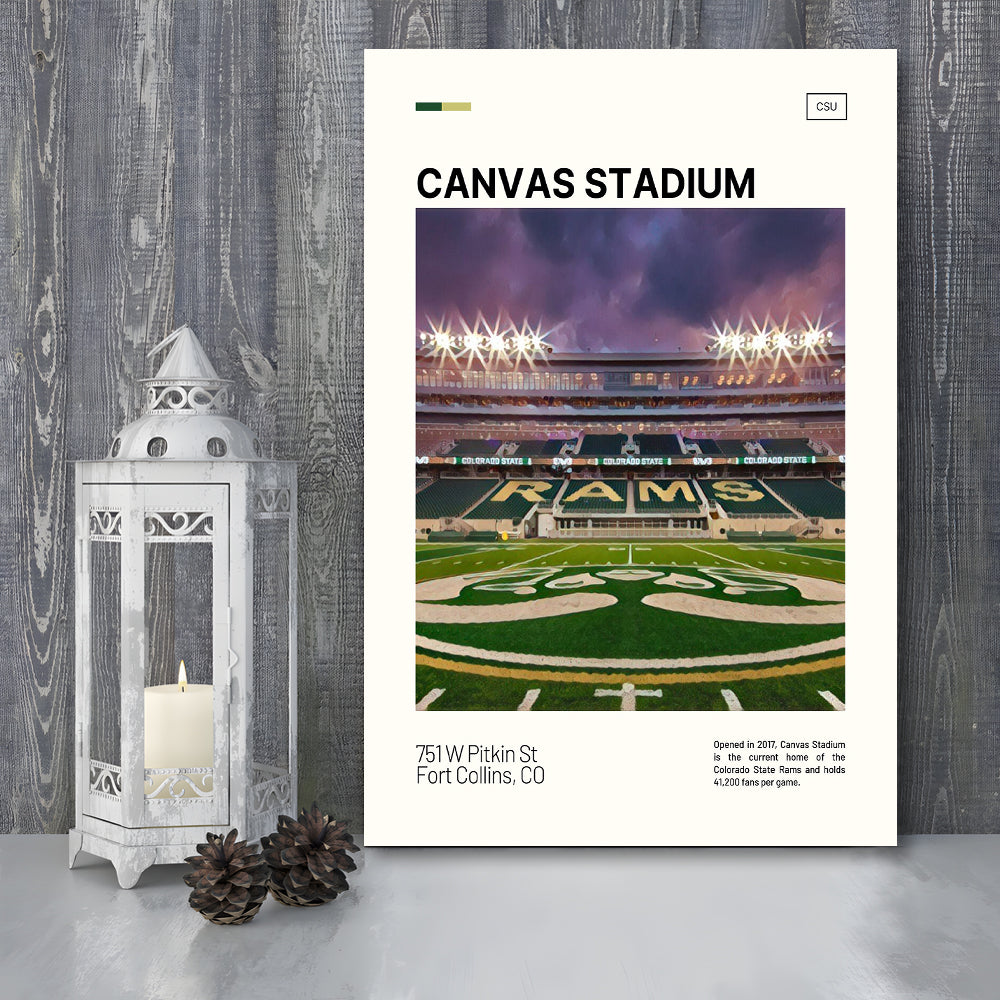Canvas Stadium Print, Colorado State Rams Stadium Canvas Art, Fan Gifts, Sport Art, Canvas Print Wall Art