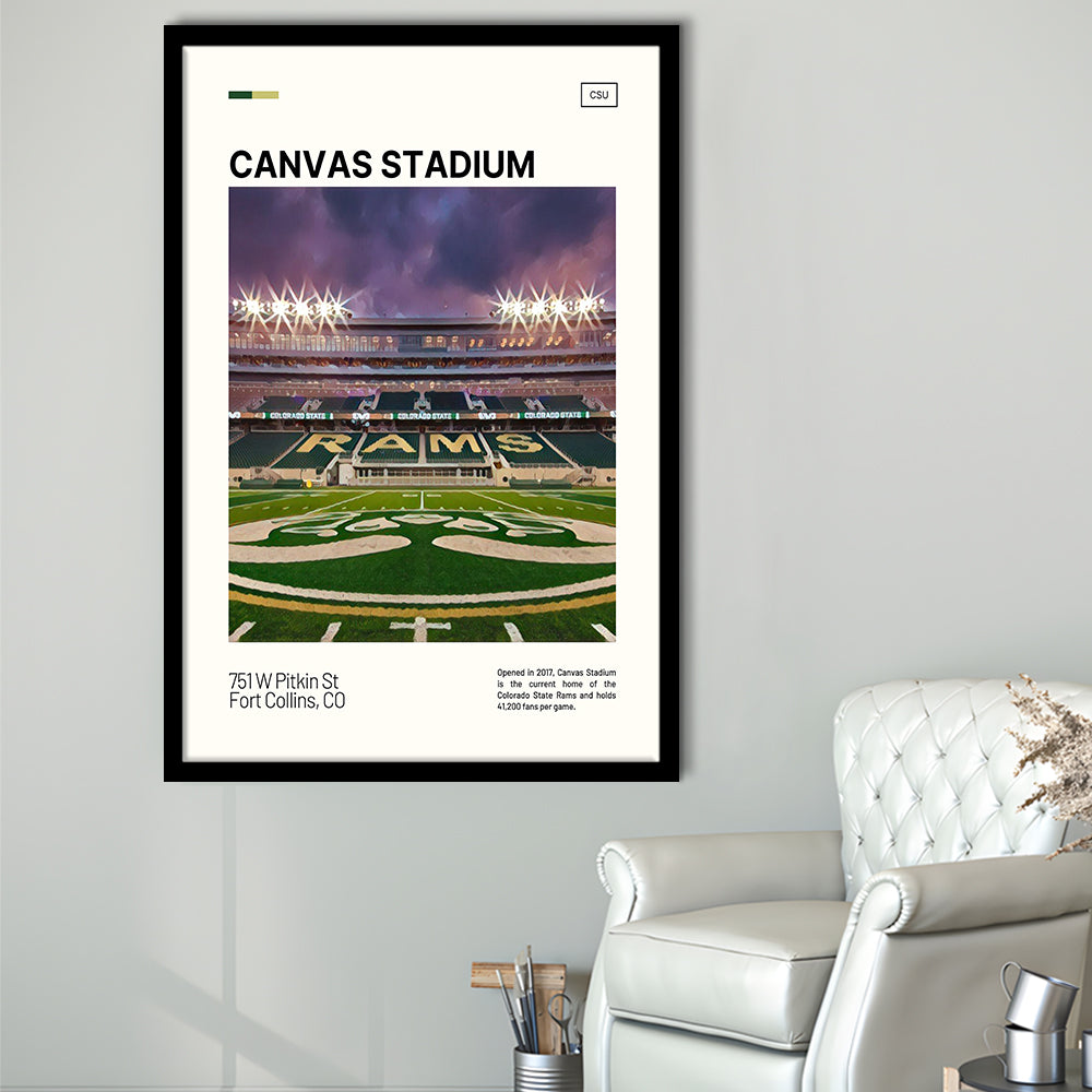 Stadium Print, Colorado State Rams Stadium Art, Gifts for him, Sport Art, Framed Art Print Wall Decor