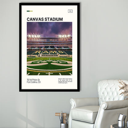 Stadium Print, Colorado State Rams Stadium Art, Gifts for him, Sport Art, Framed Art Print Wall Decor