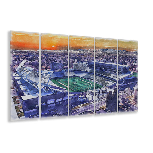Canvas Painting Stadium Watercolor, Fort Collins Colorado Watercolor, Sport Art, Extra Large Canvas Print Wall Art