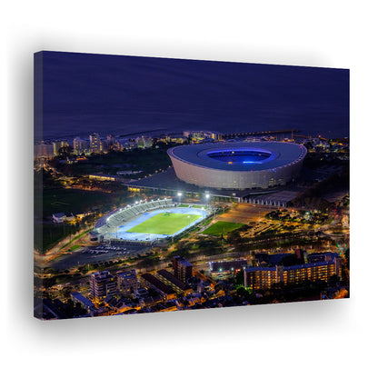 Cape Town Stadium at Night, Stadium Canvas, Sport Art, Gift for him, Man Cave Decor, Art Print, Canvas Print Wall Art